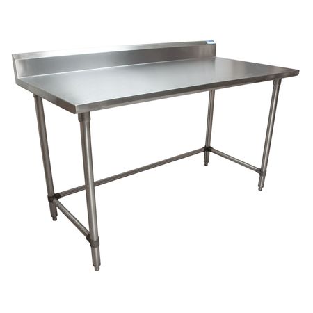 BK RESOURCES Stainless Steel Work Table W/Open Base, Plastic Feet 5 Riser 60"Wx24"D SVTR5OB-6024